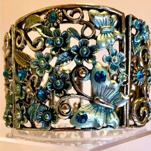 Floral Butterfly Cuff Bracelet
